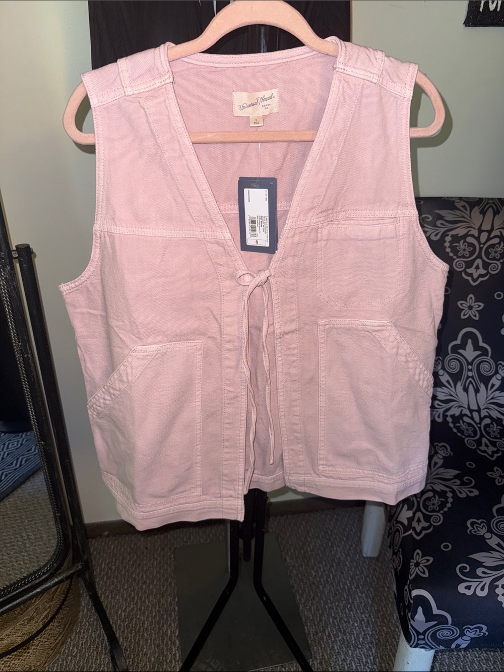 Pale Pink Tie-Front Utility Tank